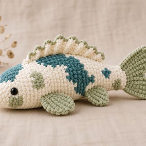 Häkelanleitung für einen Koi-Fisch (PDF) | Amigurumi-Plüschtier-Tutorial (Digitaler Download)