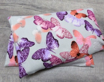 Corn Heat Pack Microwave Pillow Washable Cover Pink Purple Butterflies Therapeutic Spa Gift Idea Bed Warmer Cooling Pack FREE SHIPPING (791)