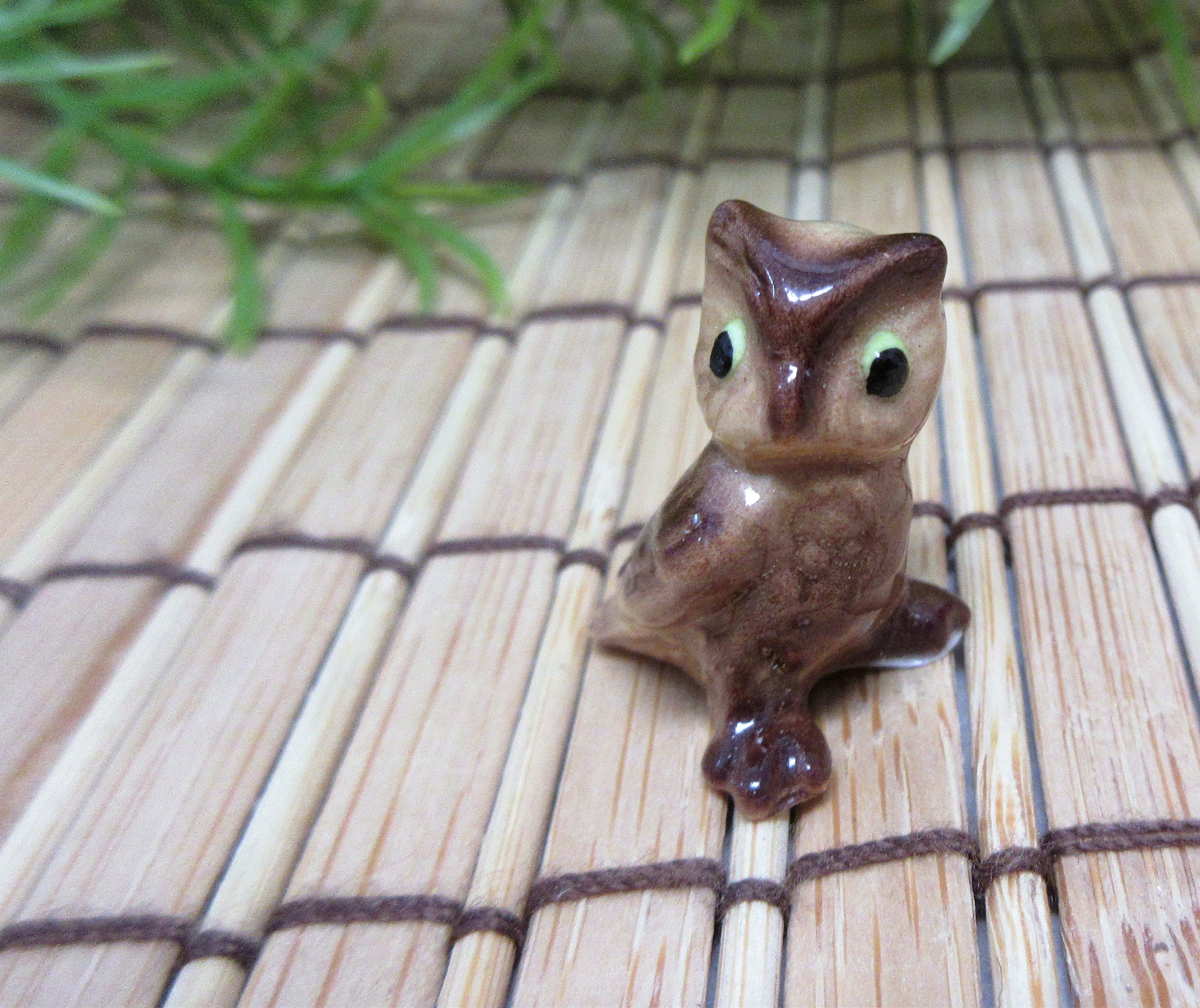 Miniature Owl Figurine Porcelain Tiny Woodland Animal Wildlife | Etsy