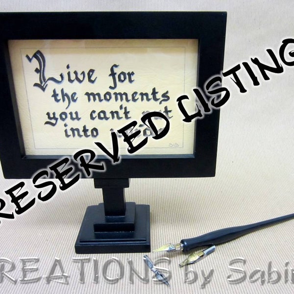 Custom Order / Handwritten Calligraphy in Wooden Frame on Stand / 4x6" / Original Art