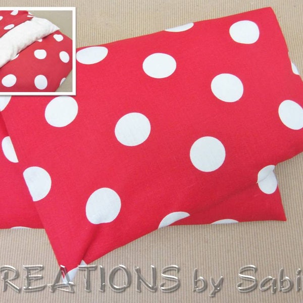 Corn Heating Pack Corn Pillow with washable cover Microwave Therapy Pad red white polka dots cute circles gift idea READY TO SHIP (572)
