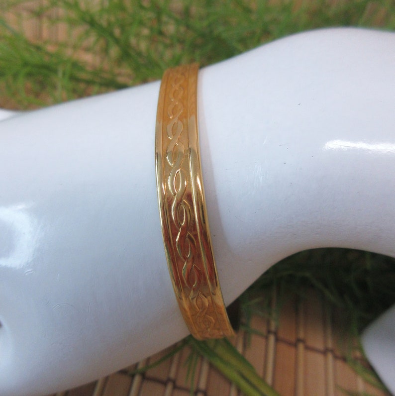 Sabona London Copper Cuff Bracelet Gold Plated Braided Design Etsy