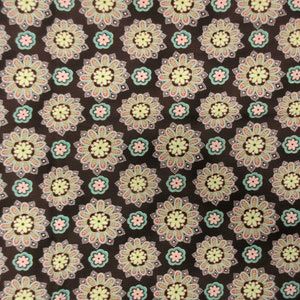 2 Yds x 42 In Fabric Quilting Cotton Floral Pattern Brown Green Pink Penny Lane Hoffman California Screen Print FREE SHIPPING 239 image 3