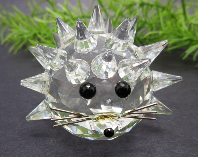 SWAROVSKI Crystal Hedgehog Figurine 1980s Old Block S C Logo Medium