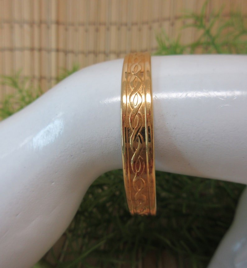 Sabona London Copper Cuff Bracelet Gold Plated Braided Design Etsy