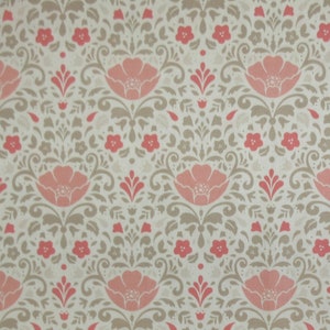 7+ yds Quilting Cotton Fabric Pale Pink Cream Beige Soft Tone Floral Ornamental Posy & Vine Olive + Piper FREE SHIPPING (257)