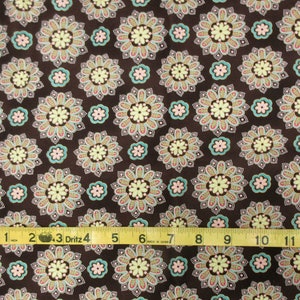 2 Yds x 42 In Fabric Quilting Cotton Floral Pattern Brown Green Pink Penny Lane Hoffman California Screen Print FREE SHIPPING 239 image 5