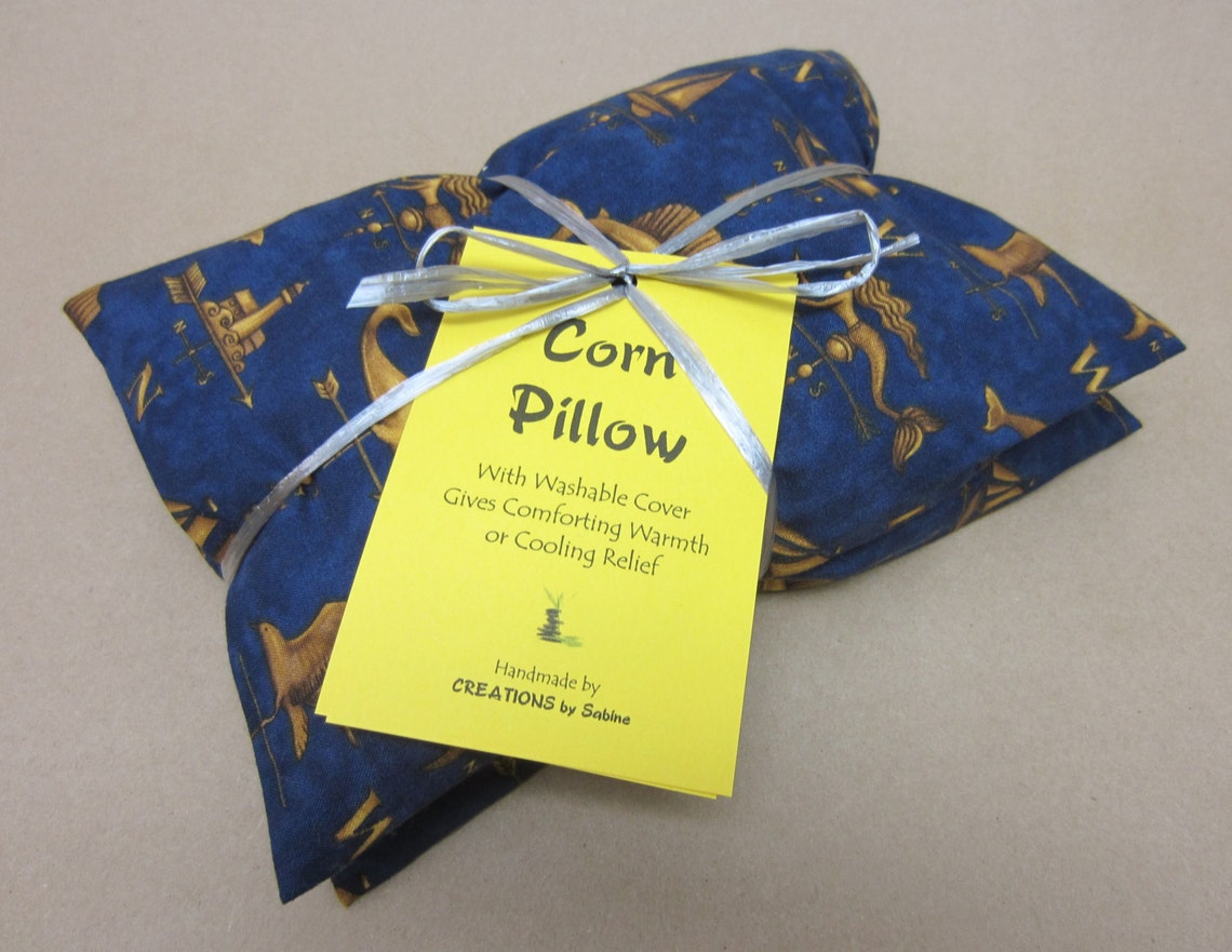 Corn Heating Pad washable cover Blue Gold Therapy Pack Etsy