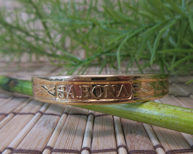 Sabona London Copper Cuff Bracelet Gold Plated Braided Design Etsy