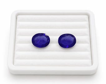 Labor gewachsener blauer Saphir Ovalschliff | Tiefer Königsblauer loser Edelstein | Synthetischer Saphir für Schmuck | Verlobungsring Stein | AAA Qualität
