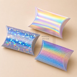 20 Scatole regalo olografiche a forma di cuscino/ Mini confezioni in cartone per bomboniere di matrimoni, feste e compleanni/ Confezioni per piccole imprese/ Cosmetici