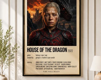 House of the Dragon Rhaenyra Targaryen Poster, Fantasy Queen Wall Art (Digital Download)