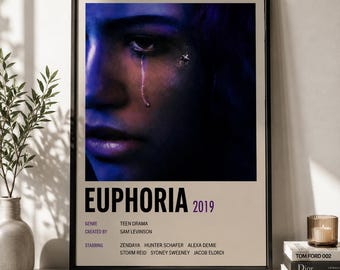 Poster ispirato a Euphoria, decorazione murale a tema teen drama, decorazione viola (download digitale)
