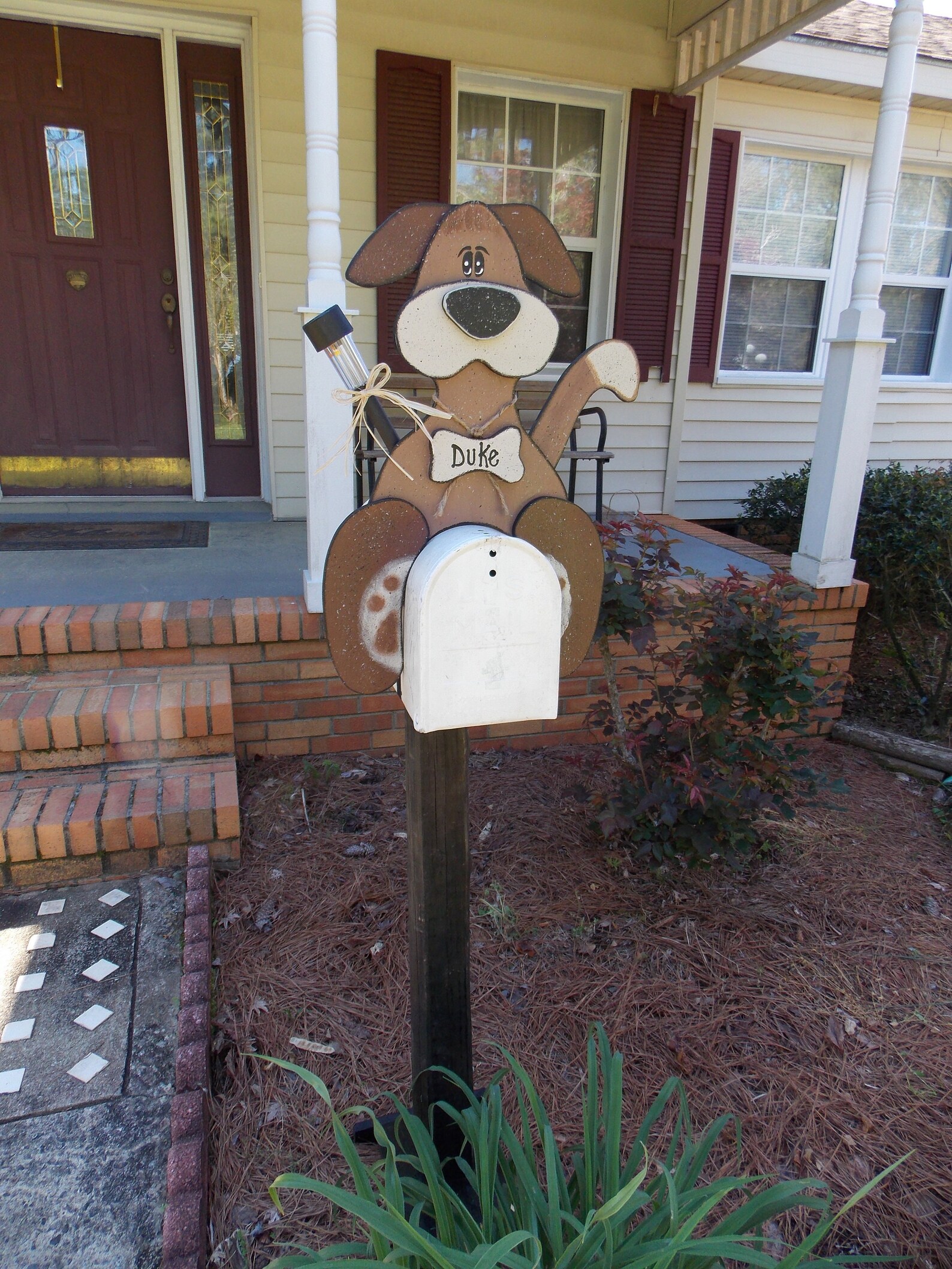 Dog Mailbox Topper With Solar Light Etsy
