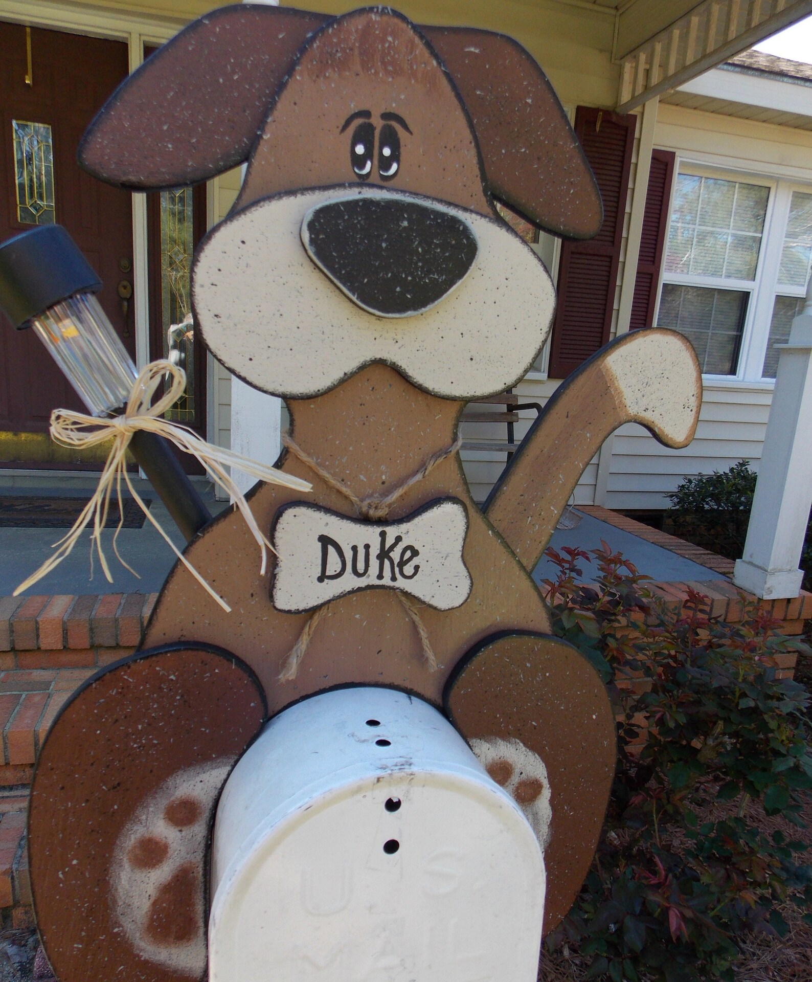 Dog Mailbox Topper With Solar Light Etsy