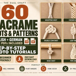 60 Macrame Knots & Patterns PDF Guide | Tutorials Techniques | Digital Download