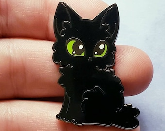 Sweet Manx Black Cat Enamel Pin