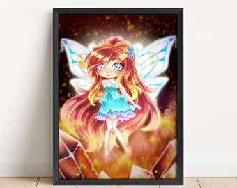 5.25x7.25 Fairy of the Dragon Flame Textured Print