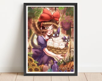 5.25x7.25 Basket of Kittens - Kiki's Delivery Service