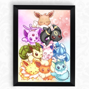 Chibi Eeveelutions Holographic 5.25x7.25 Mini Print