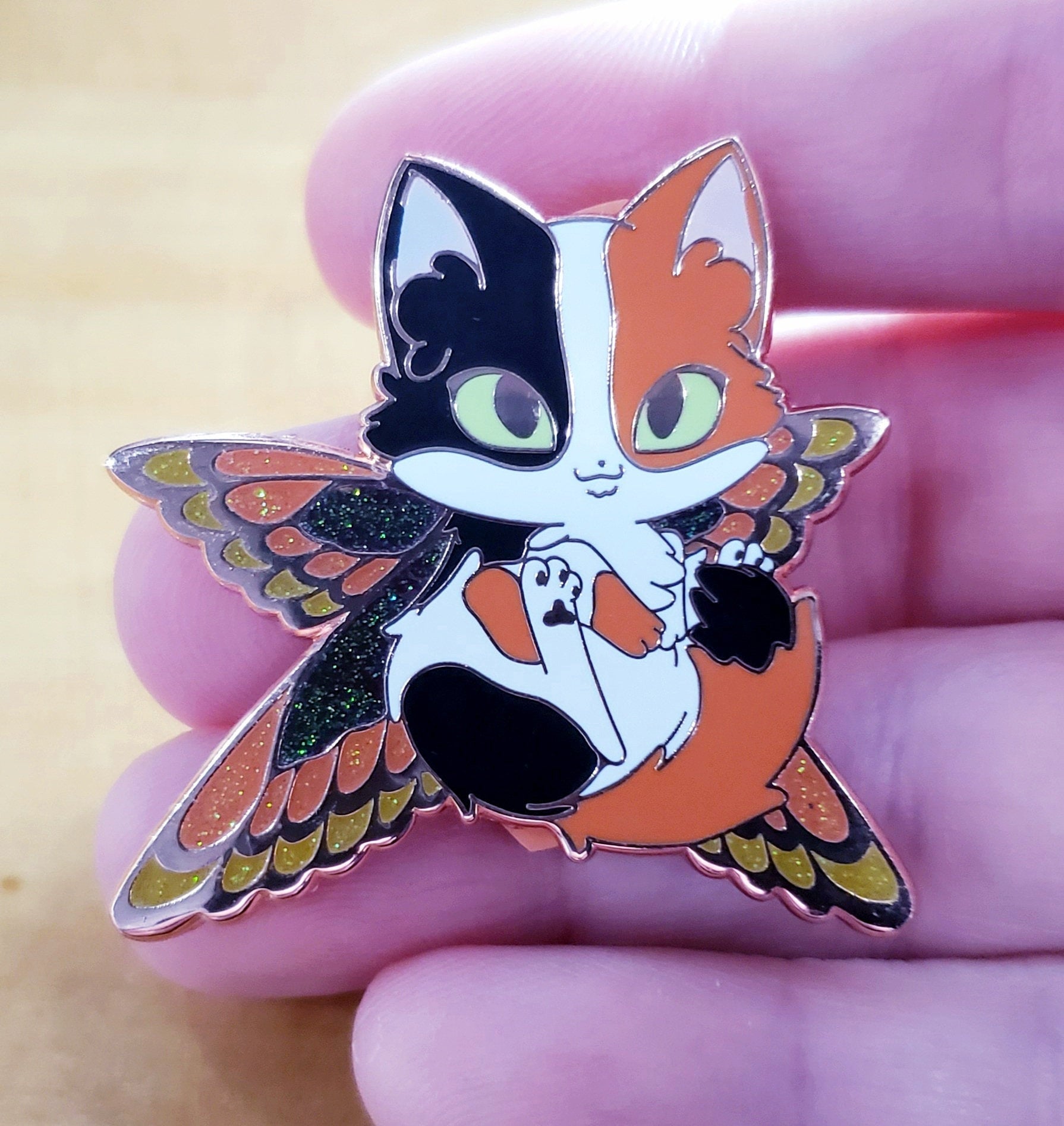 cute, pink fairy cat Pin for Sale by grace-baker