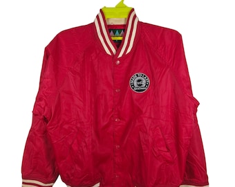 Vintage Coca-Cola Embroidered Bomber Jacket Red Japan Collectible Retro Coat