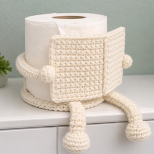 Crochet Toilet Paper Holder Pattern PDF | Funny Bathroom Decor Crochet Pattern | Tissue Roll Cover | amigurumi Toilet Paper Holder Pattern