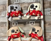 Handmade Holiday Themed Plush Puppies  ***Ready to Ship***