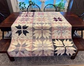 Handmade Cotton Quilt - Prairie Tracks Throw, Baby Girl Colors