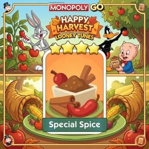 Monopoly_GO! Happy Harvest 4 estrellas Sticker Special Spice (Set-11) Entrega instantánea