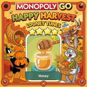 Monopoly_GO! Happy Harvest 4 Star Sticker Honey  (Set-11)                           Instant Delivery