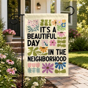 Double Sided Floral Garden Flag 12x18 Inch, Beautiful Day Neighborhood Yard Flag, Folk Art Flower Porch Decor, Spring Summer Garden Flag