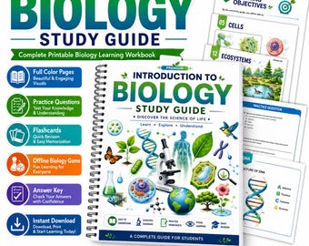 Introduction to Biology Study Guide | Middle High School Homeschool PDF Workbook