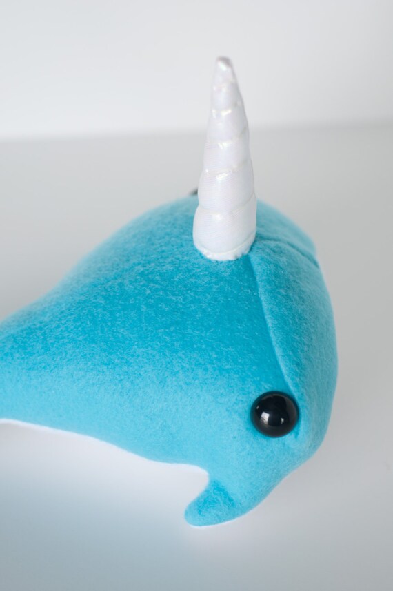 Items similar to narwhal plush - blue with white magical horn on Etsy