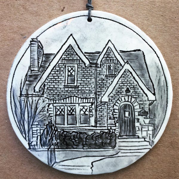 Custom House Ornament - Porcelain - Round