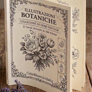 Botanical Coloring Pages Printable | Vintage Flowers Coloring Sheets PDF | 12 Adult Coloring Pages A4 | Floral Line Art | Erbario Botanico