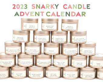 2023 Adult Advent Calendar • 25 Snarky Christmas Candles • Funny Advent Calendar for Adults • Unique Candle Advent Calendar