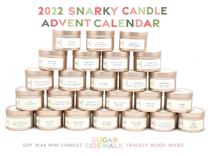 2022 Advent Calendar • Christmas Candles • Funny Swear Word Candles • Unique Advent Calendar • SHIPS PRIORITY MAIL 