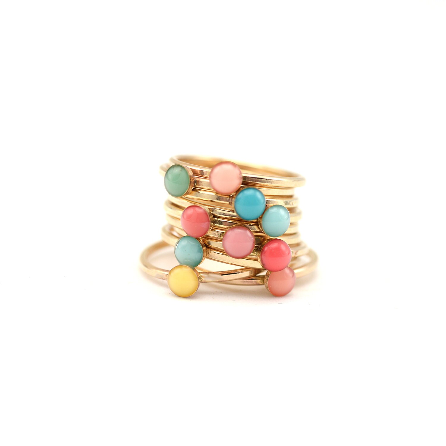 Gold Stacking Rings • Minimal Jewelry • Mothers Ring • Delicate Gold ...