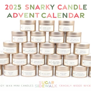 2025 Candle Advent Calendar • Snarky Advent Calendar for Adults • 25 Funny Candles + 25 Holiday Themed Scents • Hilarious Gift for Bestie