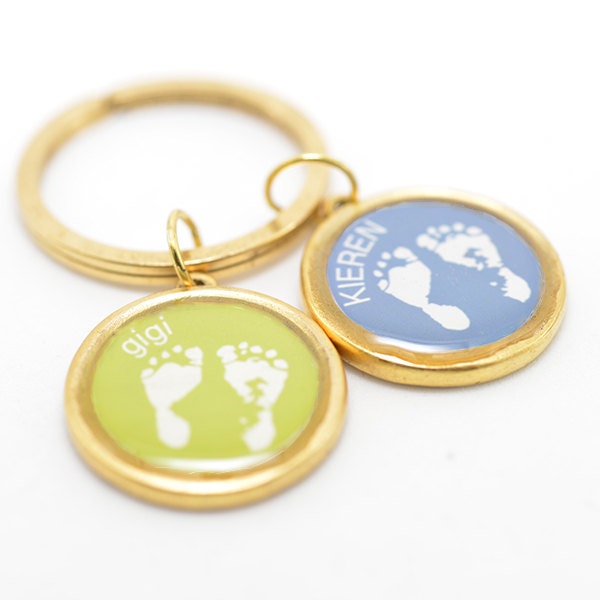 Footprints Keychain Personalized Keychain Footprints Etsy Norway