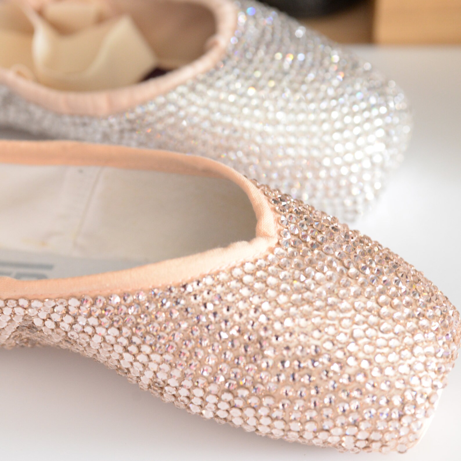 crystal pointe shoes | decorated ballet shoes | ballerina gift | swarovski crystal shoes | custom crystal color | gift for dance