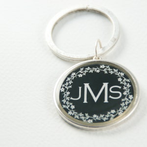Personalized Keychain | Custom Name Keychain | Antiqued Silver Keychain