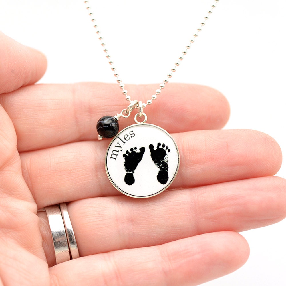 Baby Footprints Necklace Mother's Day 