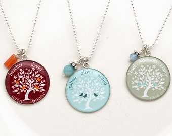 Family Tree Necklace | Mothers Necklace | Sterling Silver Family Tree |  Christmas Gift | Gift for Her