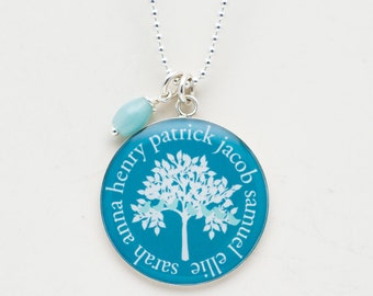 Family Tree Necklace | Mothers Necklace | Sterling Silver Mothers Day Grandmother Necklace