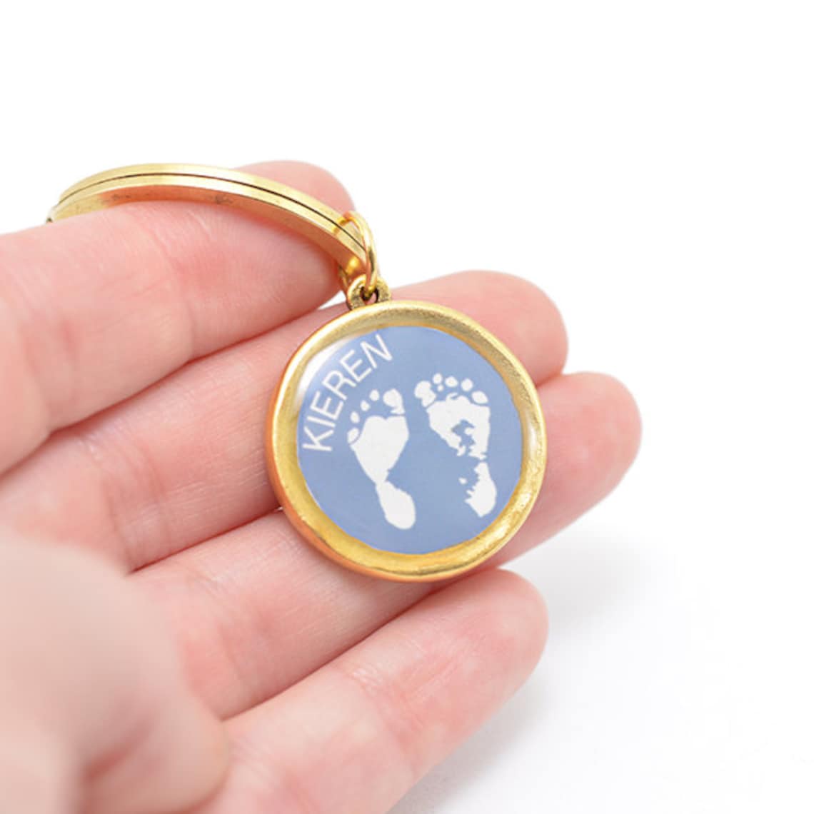 Footprints Keychain Personalized Keychain Footprints Etsy Norway
