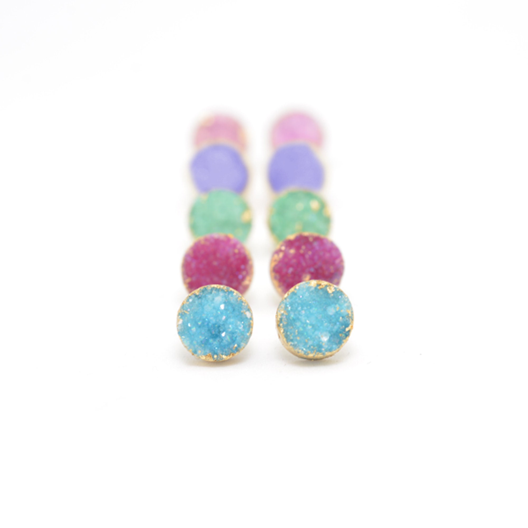 Blue Druzy Gold Earrings,Stone Earrings,Gold Stud Earrings,Minimalist Stone Earrings,Druzy Earrings,Wedding Jewelry,Bridesmaid gift