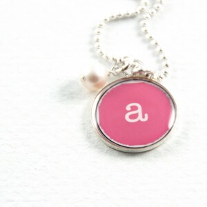 Initial Necklace | Personalized Letter & Color Pendant | Sterling Silver Name Necklace