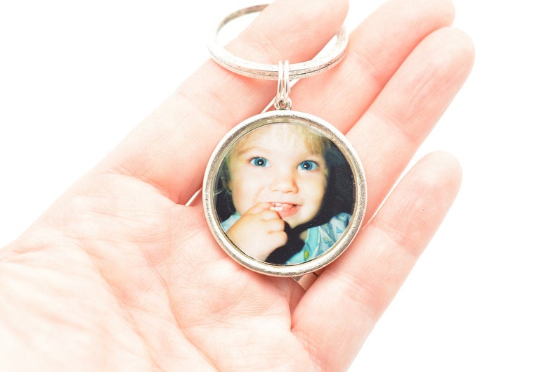 Personalized Key Ring Photo Key Chain Key Chain for Dad Custom Key Ring Christmas Gift for Him Picture Key Chain Gift image 1